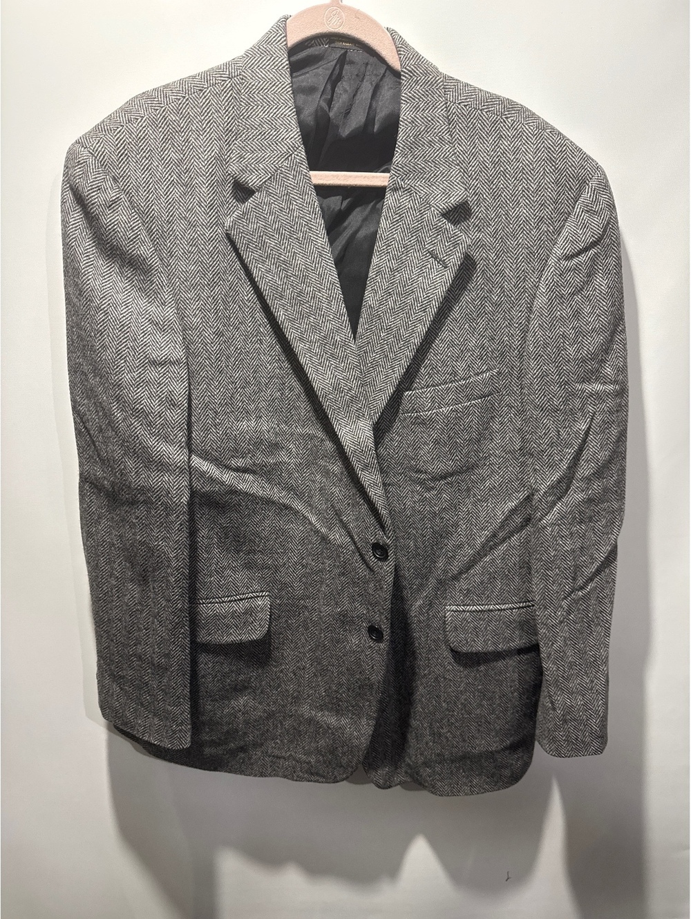 John Ashford Men's Gray Wool Blend Blazer Jacket Size 44R
